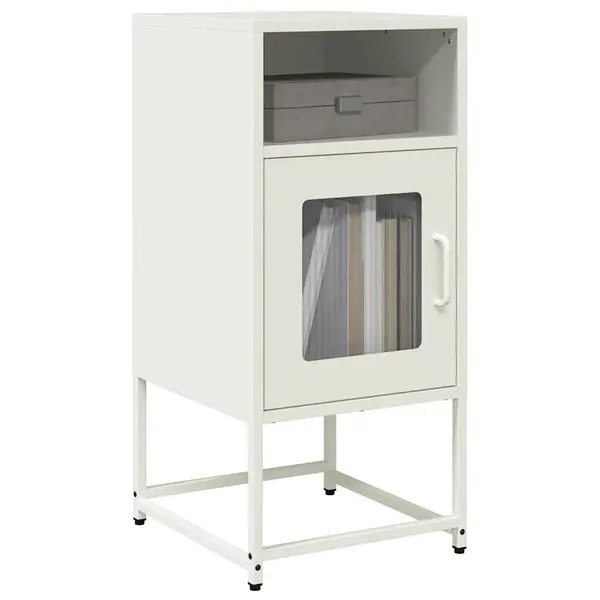 Gossi noptiera, alb, 36x39x78 cm, otel laminat la rece