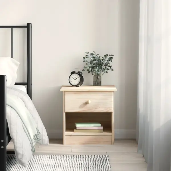Gossi noptiera alta, 41x35x41 cm, lemn masiv de pin