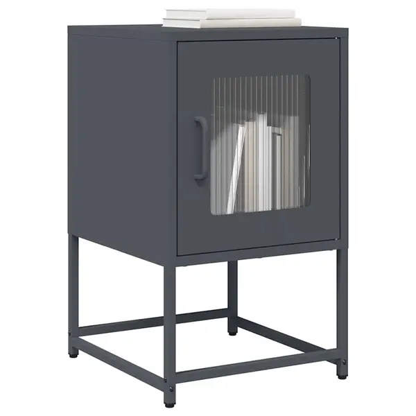 Gossi noptiera, antracit, 36x39x60,5 cm, otel laminat la rece