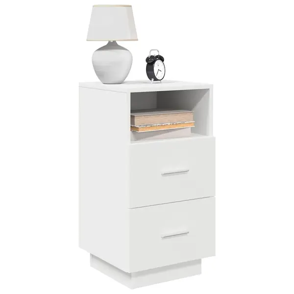 Gossi noptiera cu 2 sertare alb 36x36x68 cm