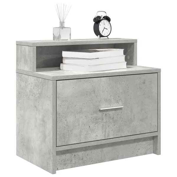 Gossi noptiera cu sertar gri beton 51x31x47 cm