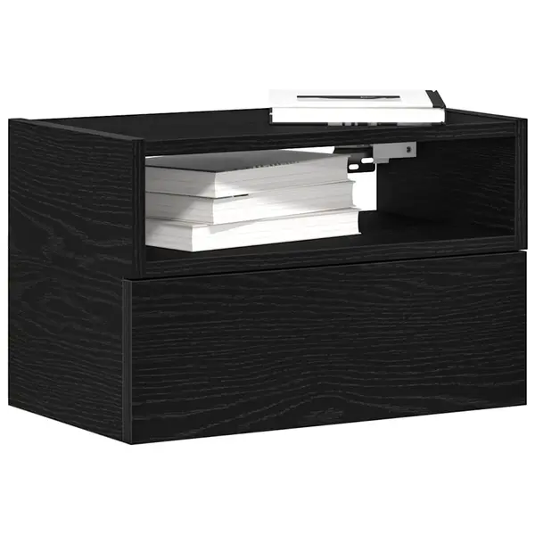 Gossi noptiera de perete, negru, 45x26x28,5 cm