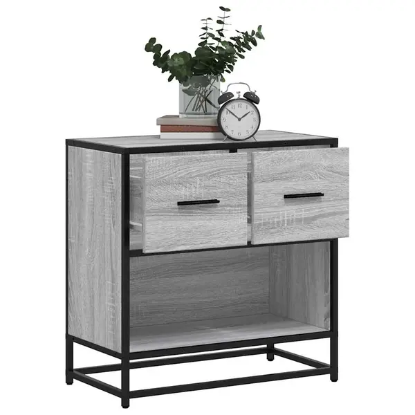 Gossi noptiera gri sonoma 60x31x60 cm lemn prelucrat si metal