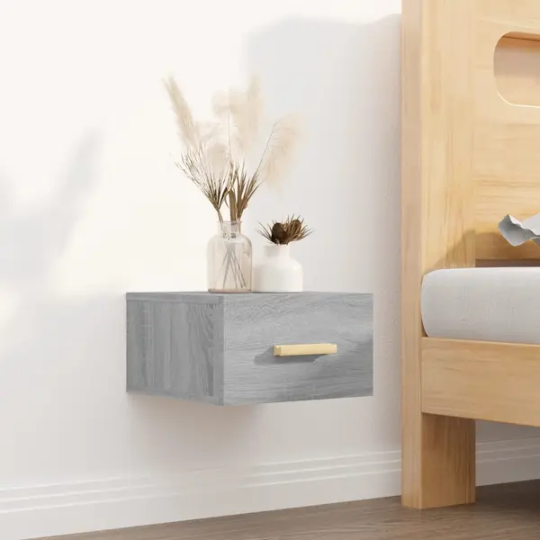 Gossi noptiera montata pe perete gri sonoma 35x35x20 cm