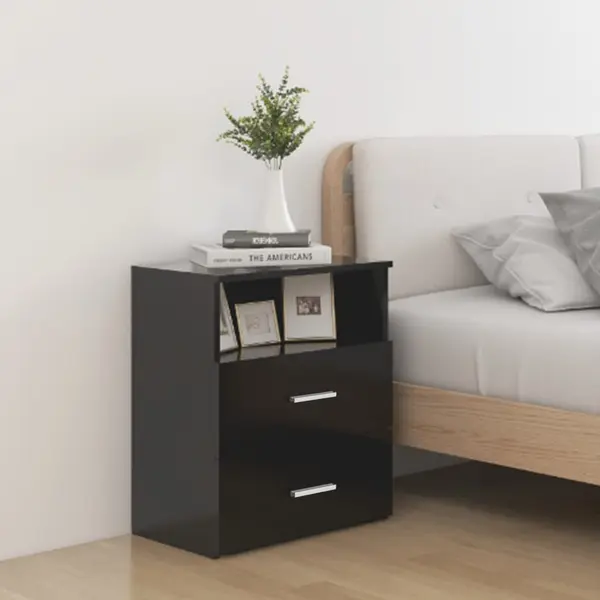 Gossi noptiera, negru, 50x32x60 cm