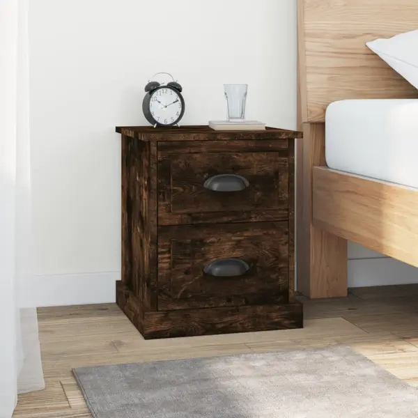 Gossi noptiera, stejar afumat, 39x39x47,5 cm, lemn prelucrat