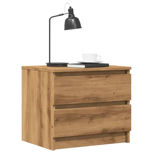 Gossi noptiera, stejar artizanal, 50x40x43.5 cm, lemn prelucrat