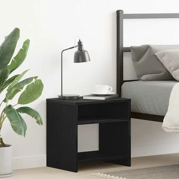 Gossi noptiera stejar negru 40x30x40 cm lemn prelucrat