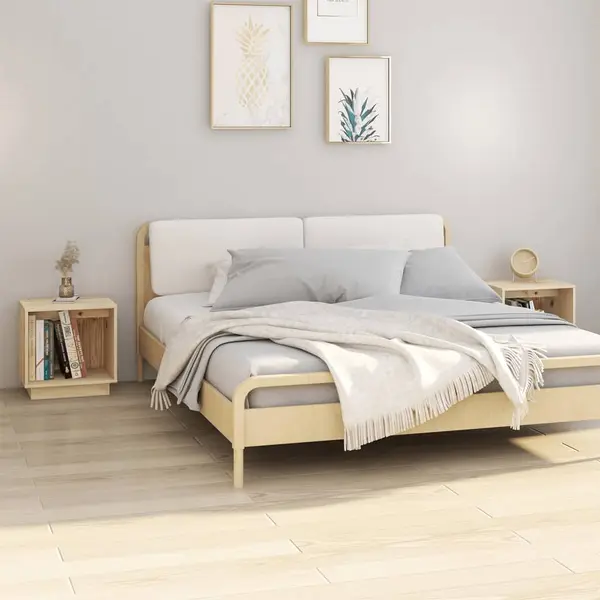 Gossi noptiere, 2 buc., 40x30x40 cm, lemn masiv de pin