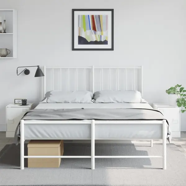 Gossi noptiere, 2 buc., alb, 34,5x39x44 cm, otel
