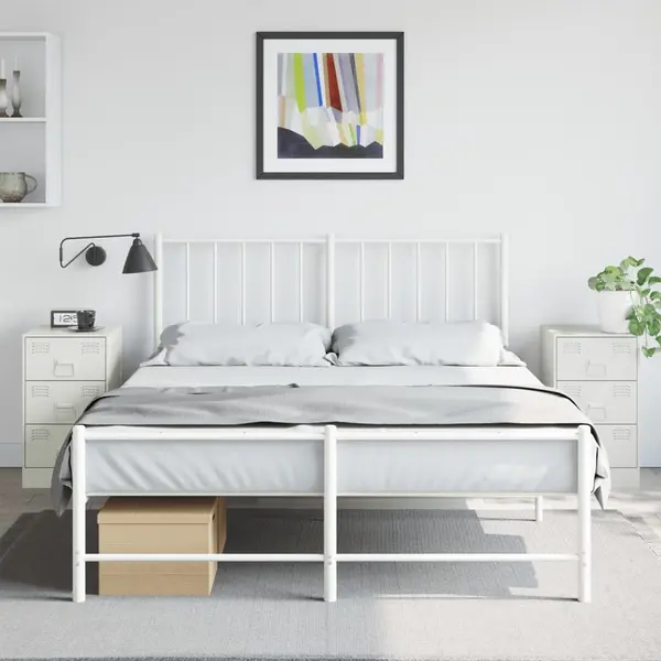 Gossi noptiere, 2 buc., alb, 34,5x39x62 cm, otel