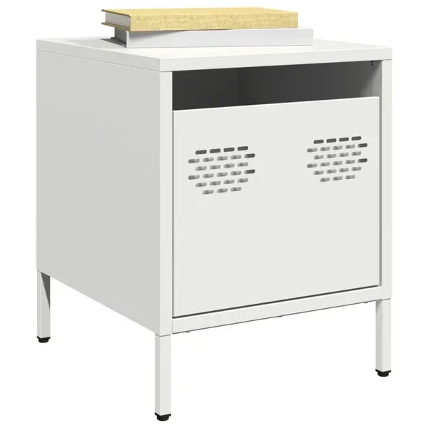 Gossi noptiere, 2 buc., alb, 35x39x43,5 cm, otel