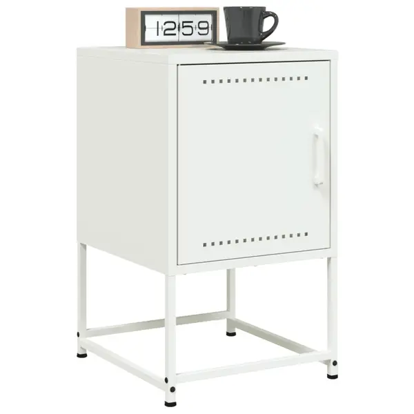 Gossi noptiere, 2 buc., alb, 36x39x60,5 cm, otel