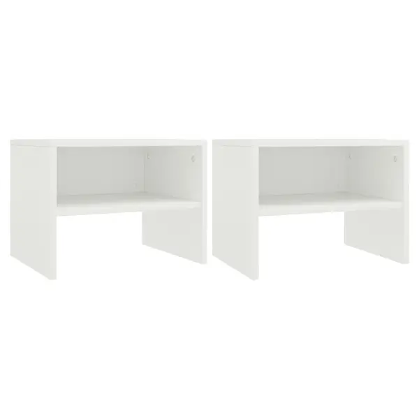 Gossi noptiere, 2 buc., alb, 40 x 30 x 30 cm, pal