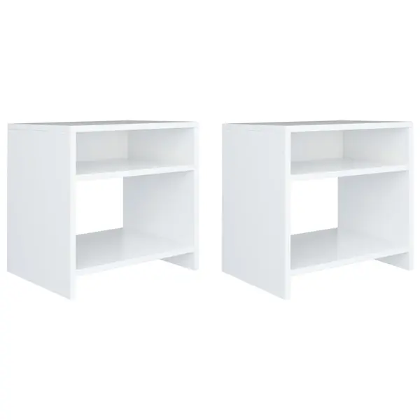Gossi noptiere, 2 buc., alb, 40 x 30 x 40 cm, pal
