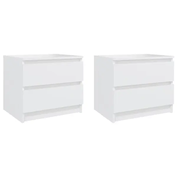 Gossi noptiere, 2 buc., alb, 50x39x43,5 cm, pal