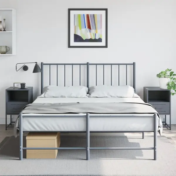 Gossi noptiere, 2 buc., antracit, 36x39x60,5 cm, otel
