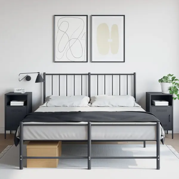 Gossi noptiere, 2 buc., antracit, 36x39x68 cm, otel laminat la rece