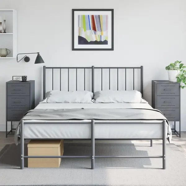 Gossi noptiere, 2 buc., antracit, 36x39x78 cm, otel
