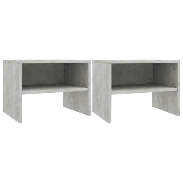 Gossi noptiere, 2 buc., gri beton, 40 x 30 x 30 cm, pal