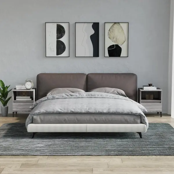 Gossi noptiere, 2 buc., gri sonoma, 40x35x50 cm