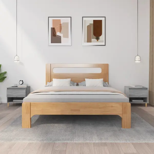 Gossi noptiere, 2 buc., gri sonoma, 50x46x50 cm, lemn prelucrat