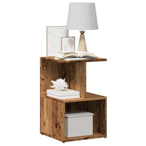 Gossi noptiere 2 buc lemn vechi 35x35x55 cm lemn de prelucrare