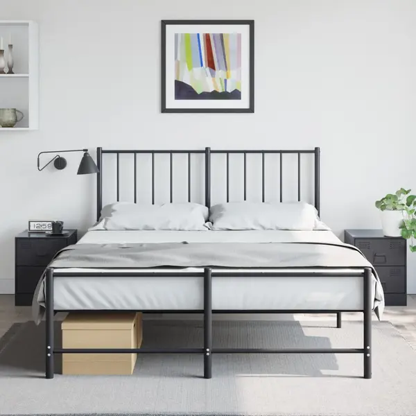 Gossi noptiere, 2 buc., negru, 34,5x39x44 cm, otel