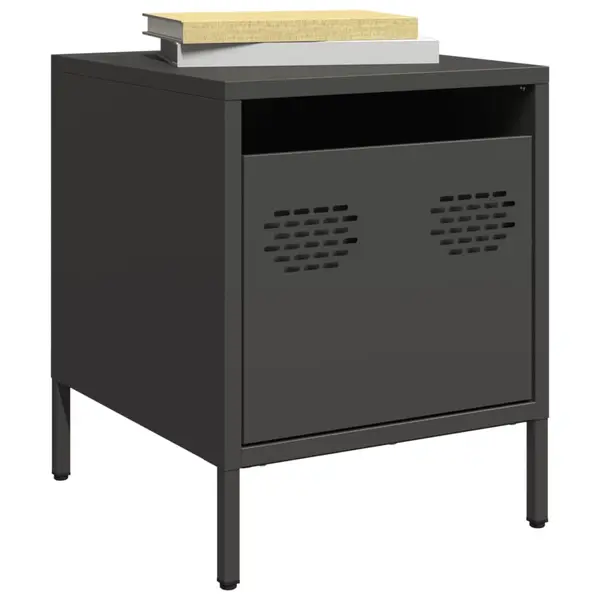 Gossi noptiere, 2 buc., negru, 35x39x43,5 cm, otel