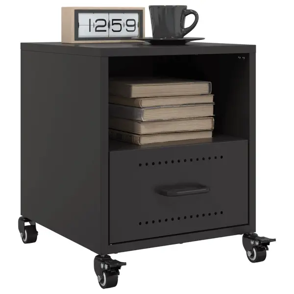 Gossi noptiere, 2 buc., negru, 36x39x43,5 cm, otel
