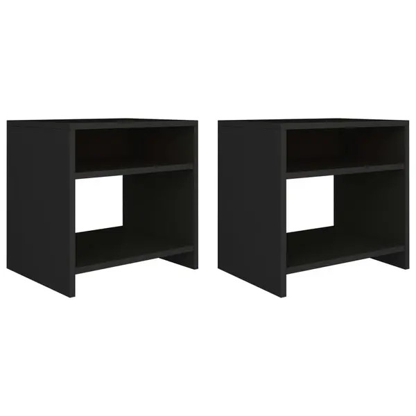 Gossi noptiere, 2 buc., negru, 40 x 30 x 40 cm, pal