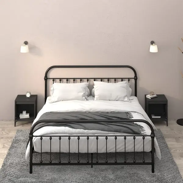 Gossi noptiere, 2 buc., negru, 40x35x50 cm
