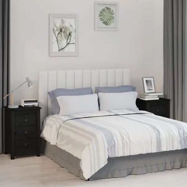 Gossi noptiere, 2 buc., negru, 40x35x61,5 cm, lemn masiv de pin
