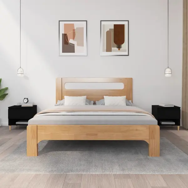 Gossi noptiere, 2 buc., negru, 50x46x50 cm, lemn prelucrat