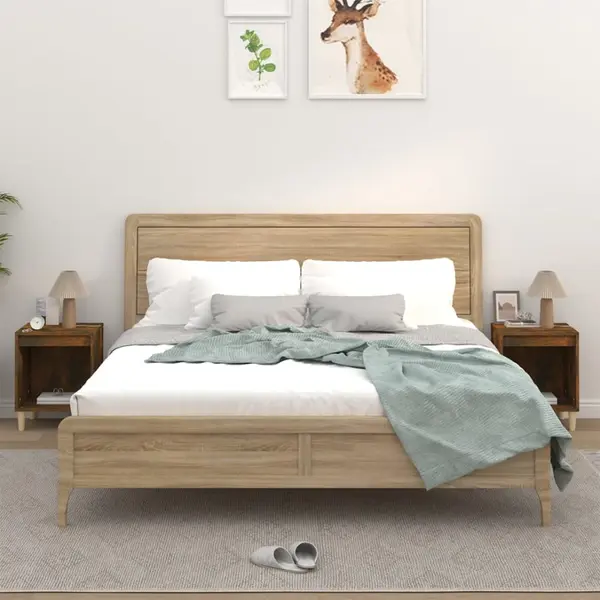 Gossi noptiere, 2 buc., stejar fumuriu, 40x35x50 cm