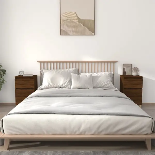 Gossi noptiere, 2 buc., stejar maro, 40x35x70 cm