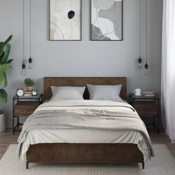 Gossi noptiere, 2 buc., stejar maro, 40x40x55 cm, lemn compozit