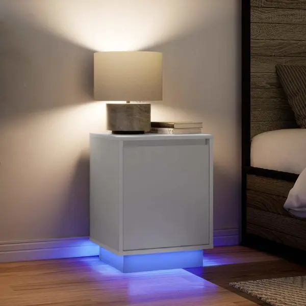 Gossi noptiere cu lumini led 2 buc alb 38x34x50 cm