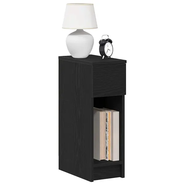 Gossi noptiere cu sertar 2 buc stejar negru 20x36x60 cm