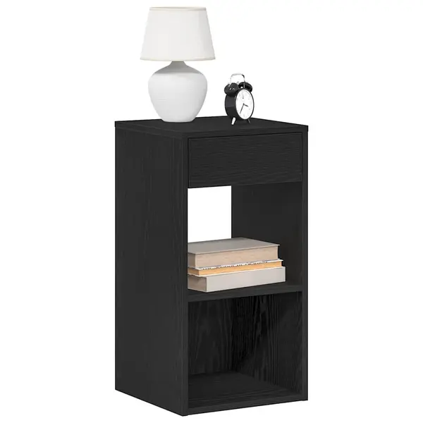 Gossi noptiere cu sertar 2 buc stejar negru 35x34x66,5 cm