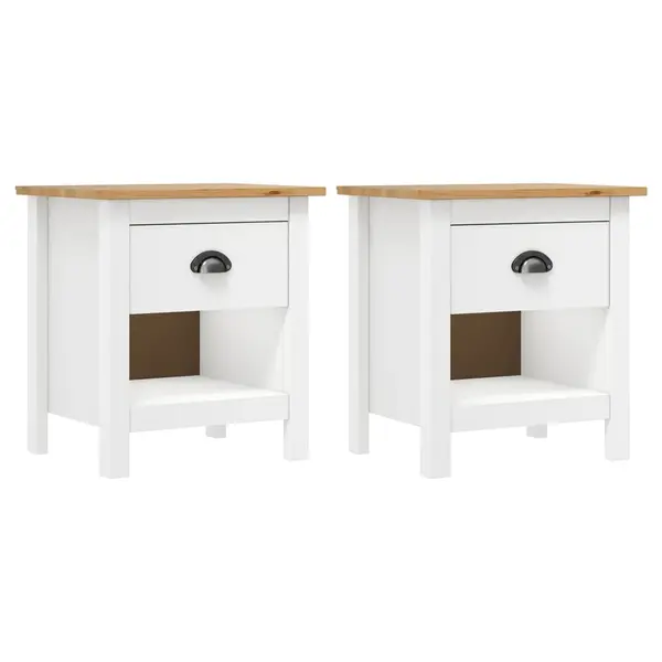 Gossi noptiere hill, 2 buc., 46x35x49,5 cm, lemn masiv de pin