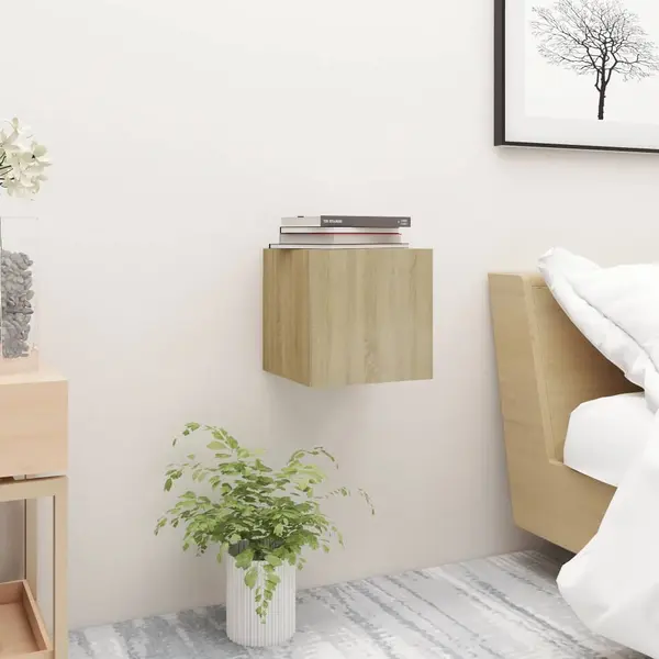 Gossi noptiere, stejar sonoma, 30,5x30x30cm, lemn prelucrat