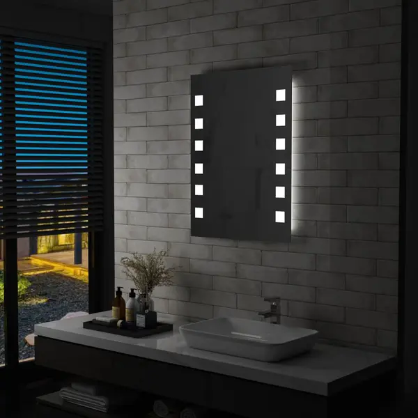 Gossi oglinda cu led de perete de baie, 60 x 80 cm
