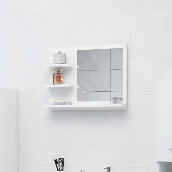 Gossi oglinda de baie, alb, 60 x 10,5 x 45 cm, pal