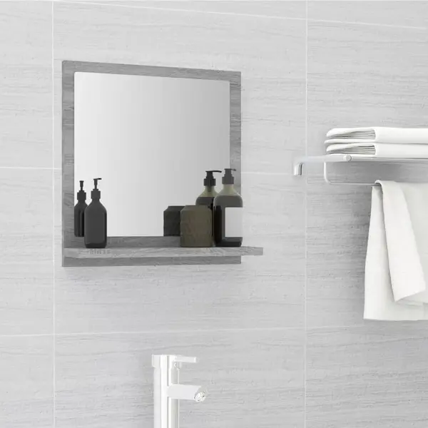 Gossi oglinda de baie, gri sonoma, 40x10,5x37 cm, lemn compozit