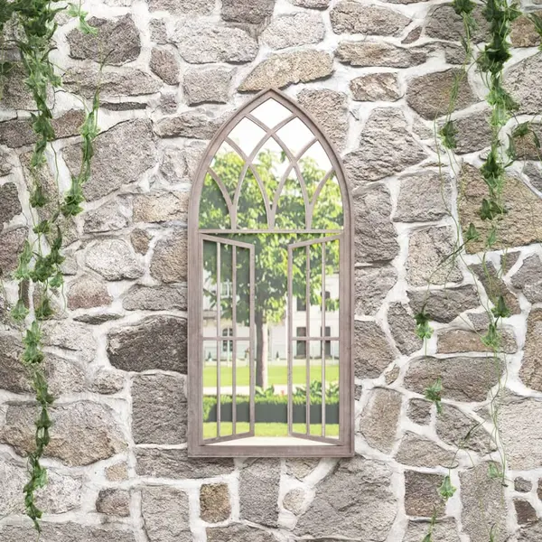 Gossi oglinda de gradina, nisipiu, 100x45 cm, fier, uz exterior