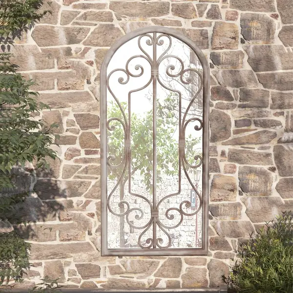 Gossi oglinda de gradina, nisipiu, 100x45 cm, fier, uz exterior