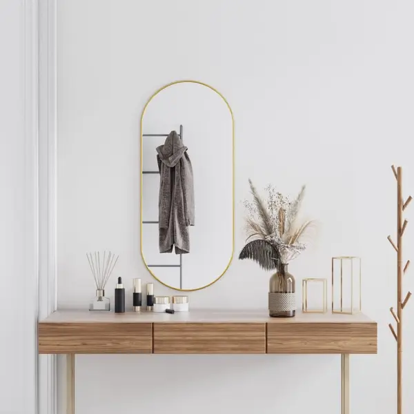 Gossi oglinda de perete, auriu, 100x45 cm, ovala