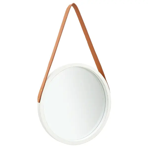 Gossi oglinda de perete cu o curea, 40 cm, alb