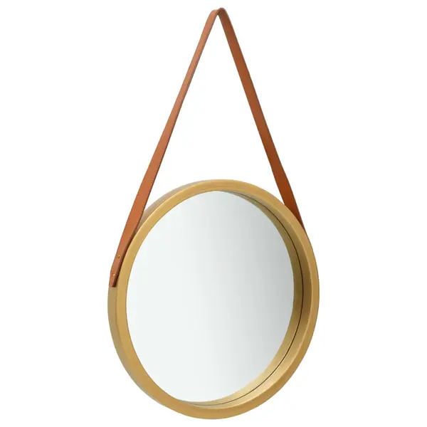 Gossi oglinda de perete cu o curea, 40 cm, auriu